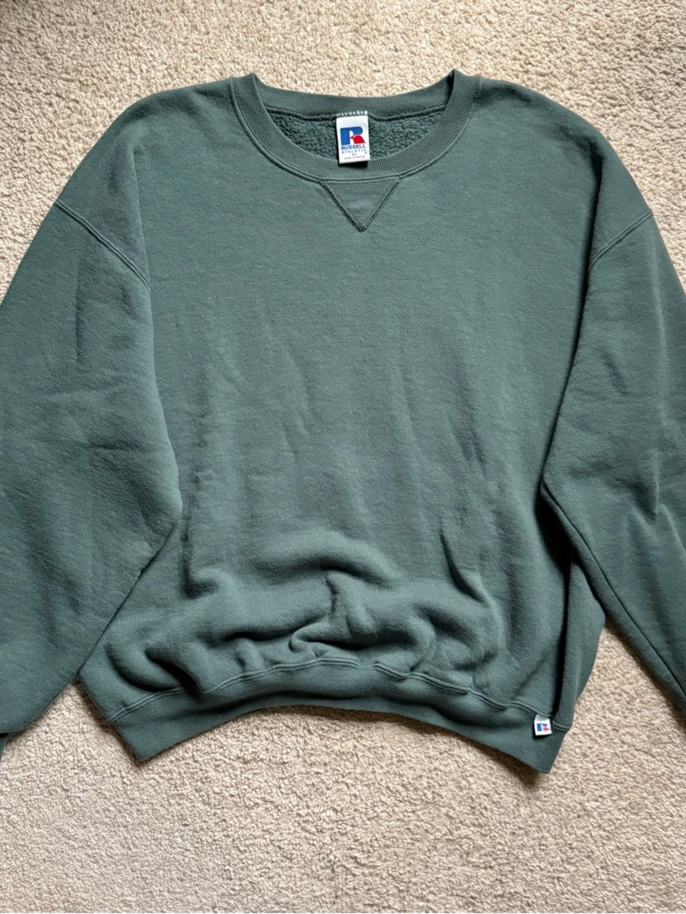 Vintage Russell Athletic green crewneck sweatshirt XL pullover made in Mexico